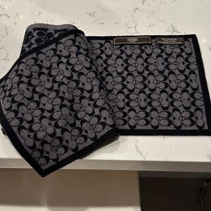 Coach Black and Light Gray  Scarf